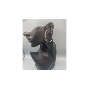 Simone I Smith Womens Casual Textured Hoop Earrings In Sterling Silver NWOT